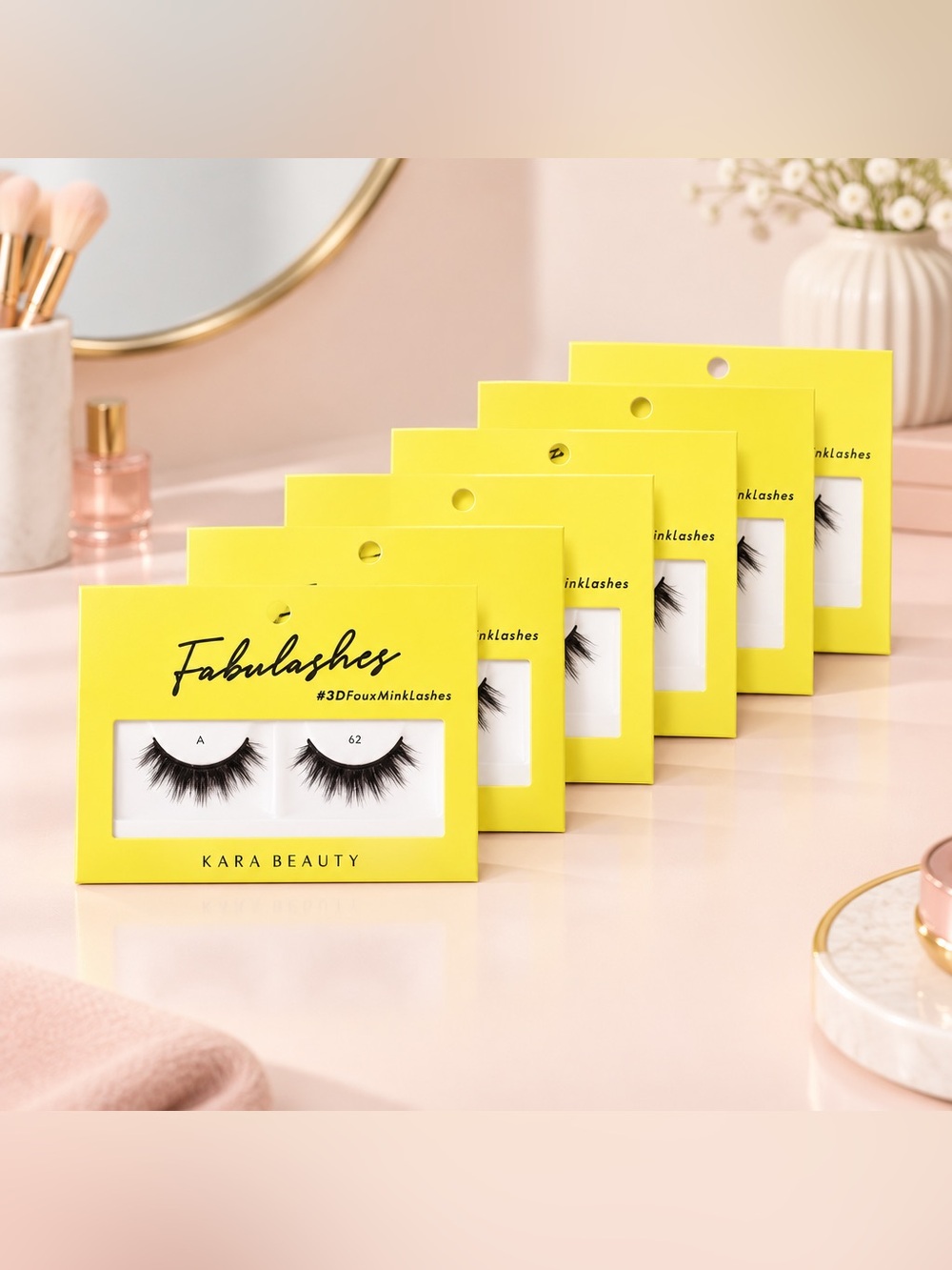 NIB Kara Beauty Fabulashes 3D Faux Mink False Eyelashes Style A62 - 6 Boxes